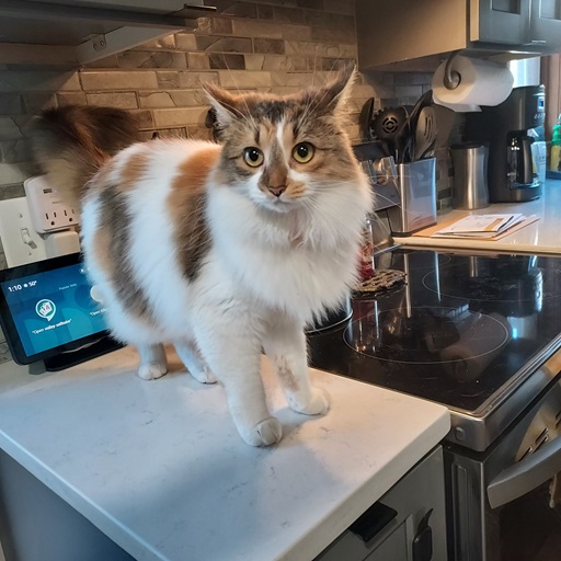 cat in the kitchen